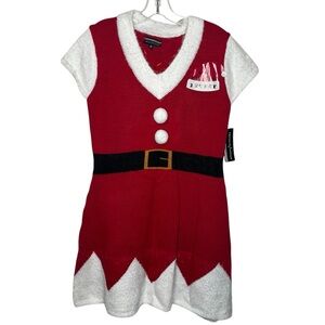 Allison Brittany Mrs Claus Christmas Sweater Dress Sz M Santa Hat & Dress
